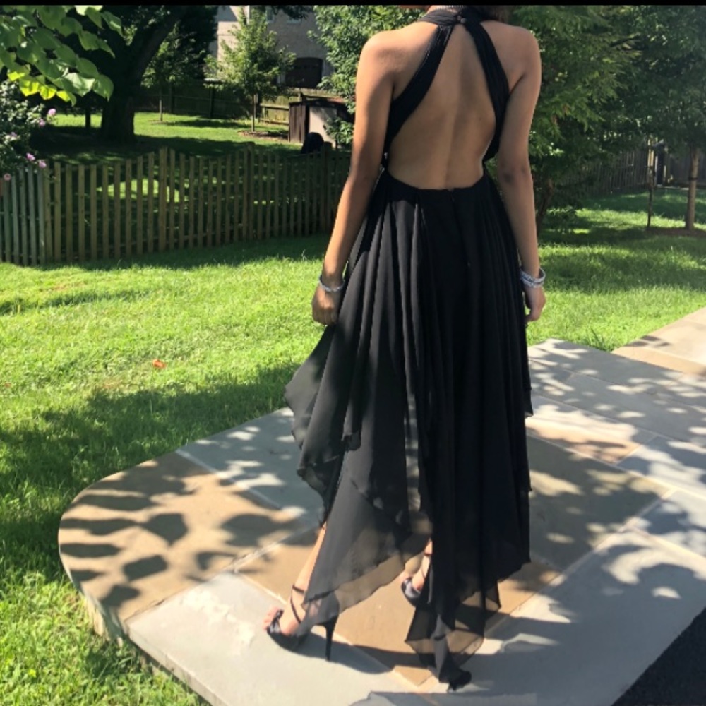 Black/silver prom dress
